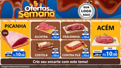 Modelo de TV para TV Horizontal com o tema Ofertas da Semana - Páscoa para Açougue