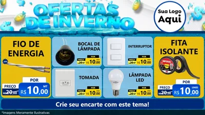 Modelo de TV para TV Horizontal com o tema Ofertas de Inverno para Materiais Elétricos