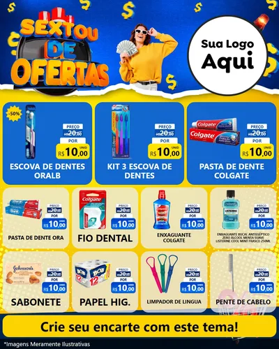 Modelo de Rede Social para Feed Instagram com o tema Sextou de Ofertas para Higiene Pessoal