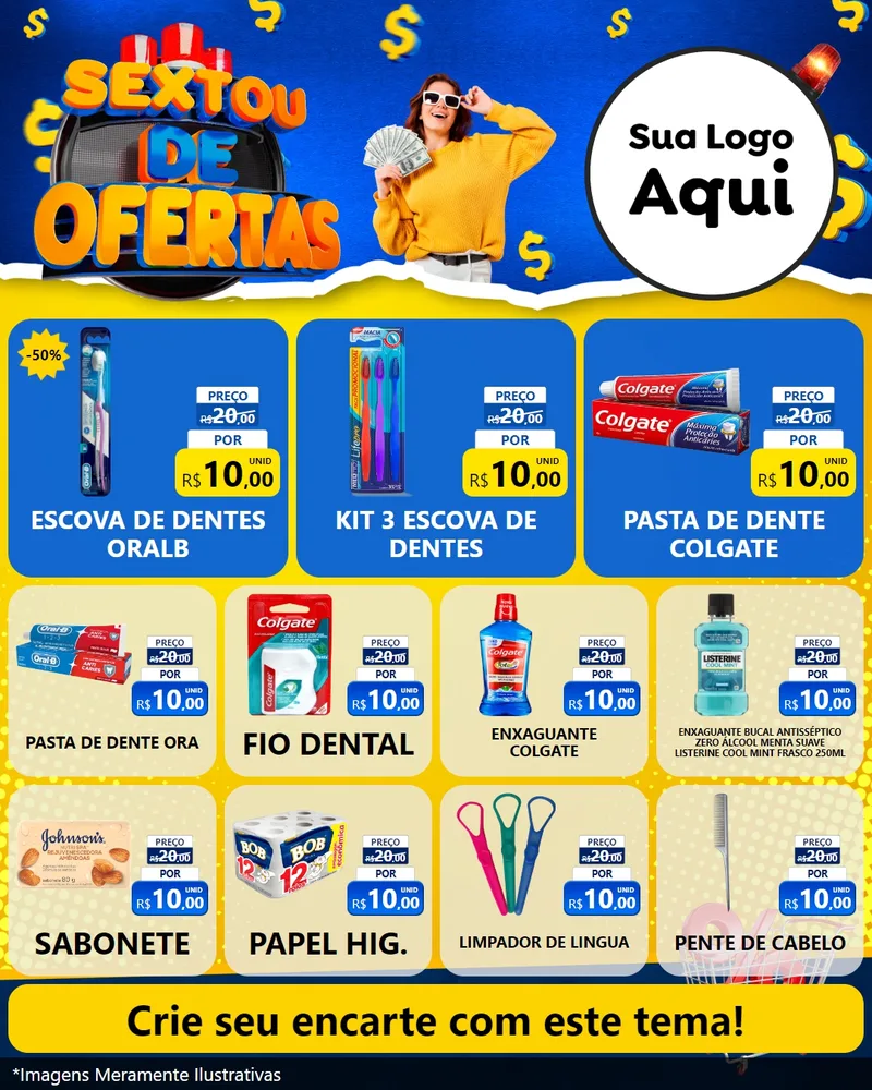 Modelo de Rede Social para Feed Instagram com o tema Sextou de Ofertas para Higiene Pessoal