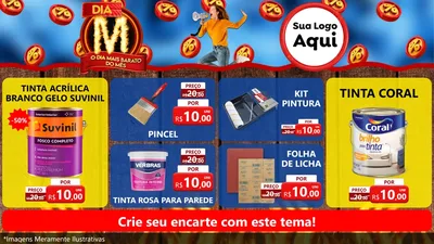Modelo de TV para TV Horizontal com o tema Dia M - O Dia Mais Barato Do Mês para Tintas e Ferramentas