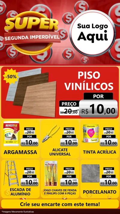 Modelo de Rede Social para Stories com o tema Super Segunda Imperdível para Material para Construção