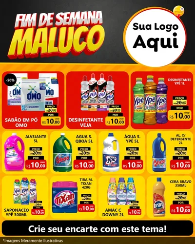 Modelo de Rede Social para Feed Instagram com o tema Final de Semana Maluco para Produtos de Limpeza