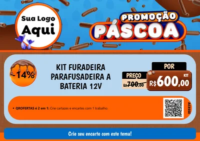 Modelo de Cartaz para Cartaz A4 Horizontal com o tema Promoção Páscoa para Maquinas e Ferramentas