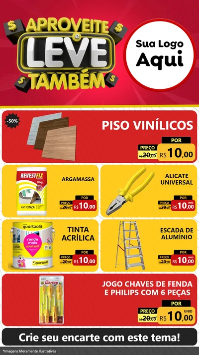 Modelo de TV para TV Vertical com o tema Aproveite e Leve Também para Material para Construção