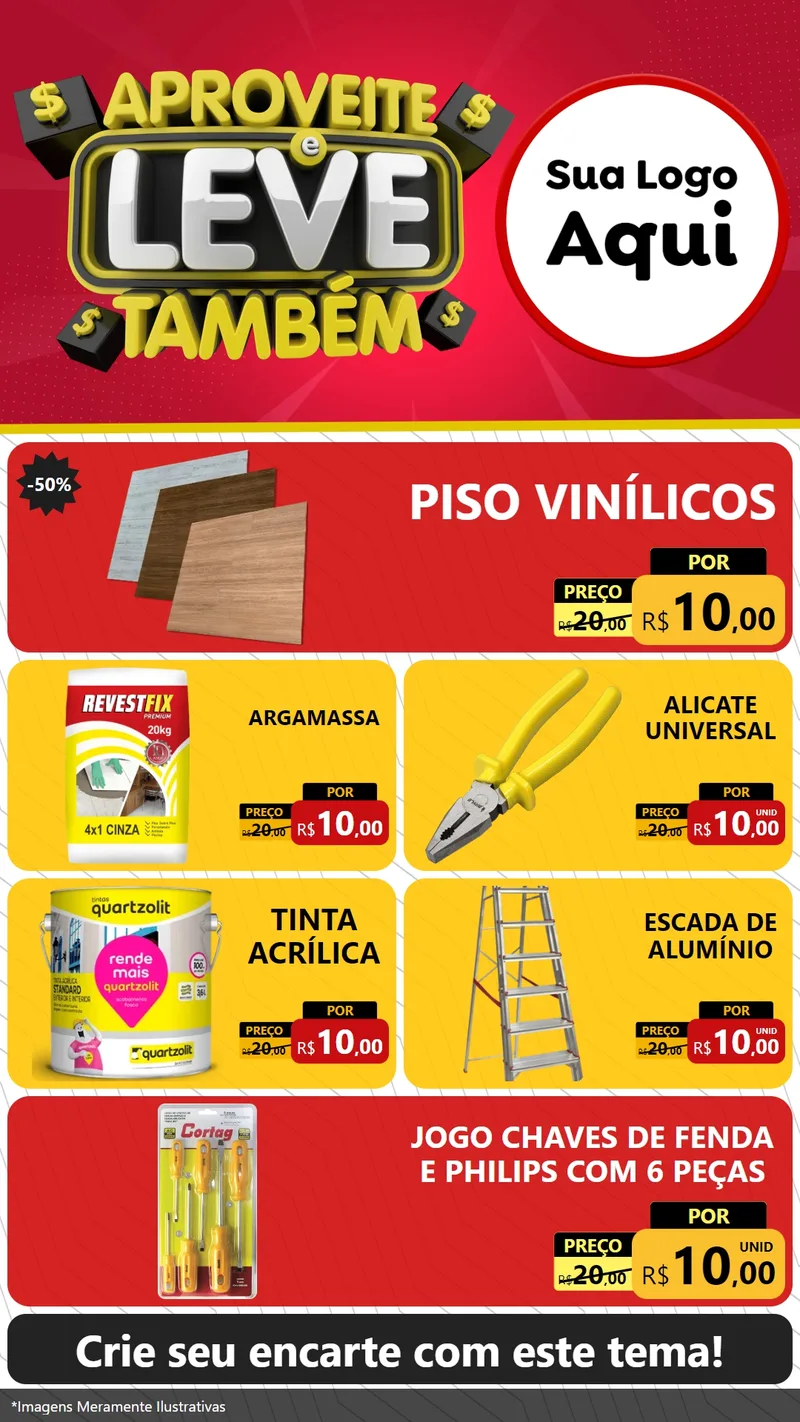 Modelo de TV para TV Vertical com o tema Aproveite e Leve Também para Material para Construção