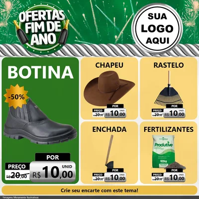 Modelo de Rede Social para Feed Facebook com o tema Ofertas Fim de Ano para Agropecuária