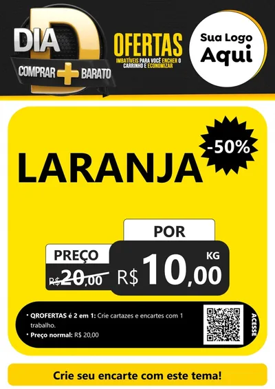 Modelo de Cartaz para Cartaz A4 Vertical com o tema Dia D Mais Economia para Hortifrúti