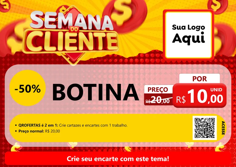 Modelo de Cartaz para Cartaz A4 Horizontal com o tema Semana do Cliente para Agropecuária
