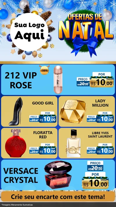 Modelo de TV para TV Vertical com o tema Ofertas de Natal para Perfumes
