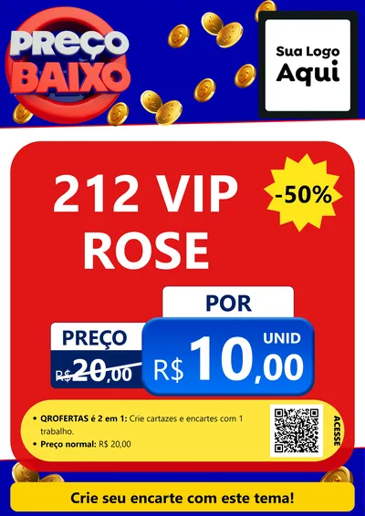Modelo de Cartaz para Cartaz A4 Vertical com o tema Preço Baixo para Perfumes