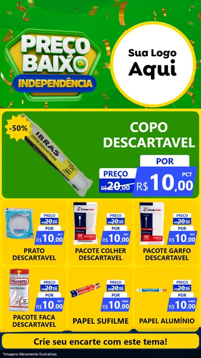 Modelo de Rede Social para Stories com o tema Preço Baixo de Independência para Embalagens