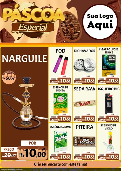 Modelo de Encarte para Encarte A4 Vertical com o tema Páscoa Especial para Tabacaria