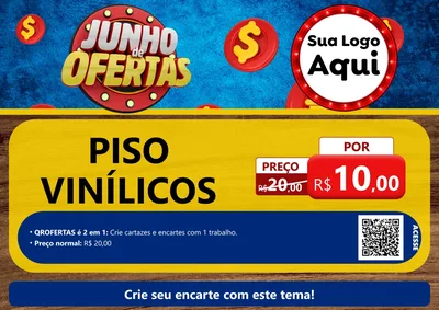 Modelo de Cartaz para Cartaz A4 Horizontal com o tema Junho de Ofertas para Material para Construção