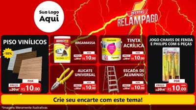 Modelo de TV para TV Horizontal com o tema Ofertas Relâmpago para Material para Construção