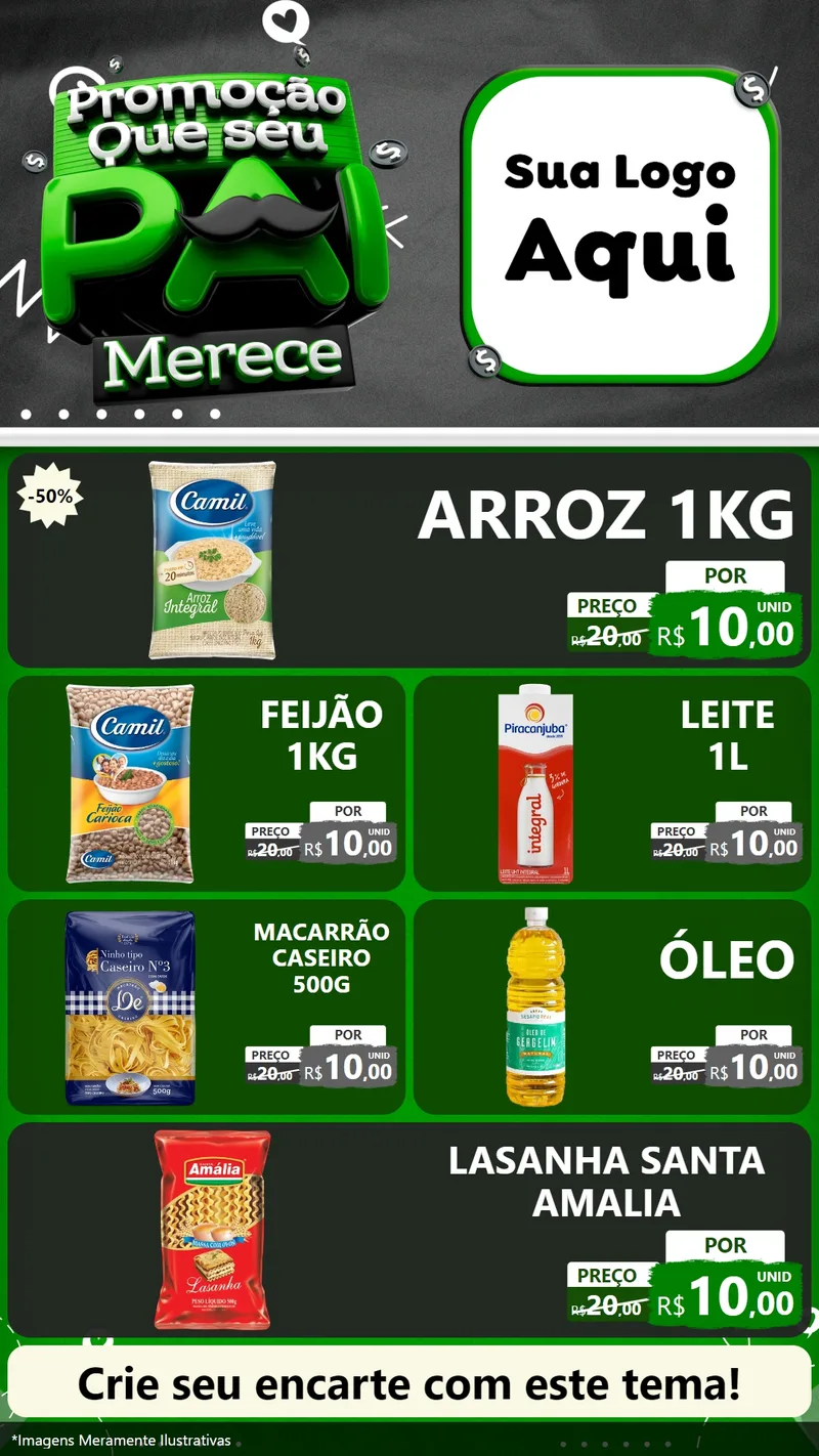 Modelo de TV para TV Vertical com o tema Promoção Que seu Pai Merece para Supermercado