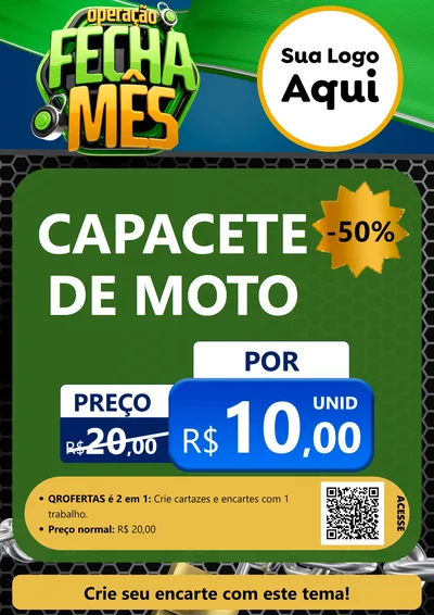Modelo de Cartaz para Cartaz A4 Vertical com o tema Operação Fecha Mês para Moto peças