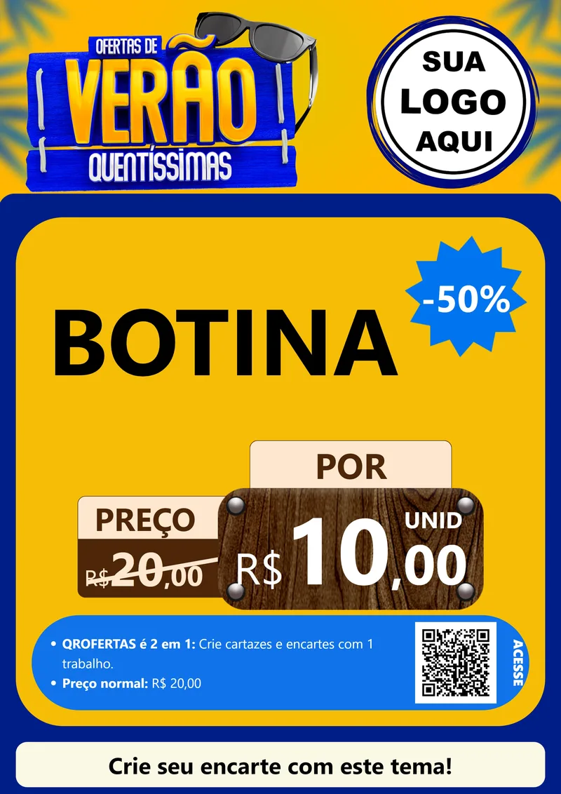 Modelo de Cartaz para Cartaz A4 Vertical com o tema Ofertas de Verão Quentíssimas para Agropecuária