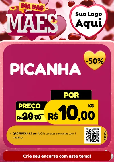 Modelo de Cartaz para Cartaz A4 Vertical com o tema Dia Das Mães para Açougue