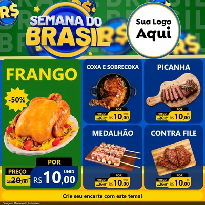 Modelo de Rede Social para Feed Facebook com o tema Semana Do Brasil para Assados