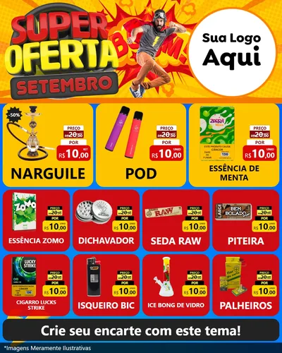 Modelo de Rede Social para Feed Instagram com o tema Super Oferta Setembro para Tabacaria