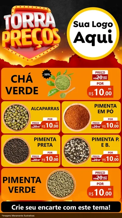 Modelo de TV para TV Vertical com o tema Torra Preços para Produtos Naturais
