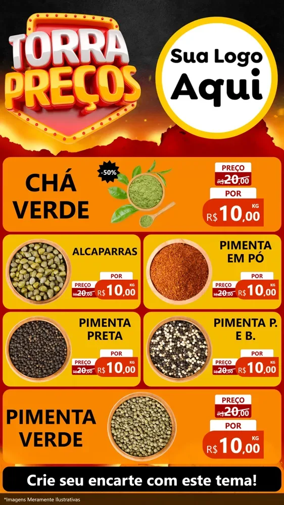 Modelo de TV para TV Vertical com o tema Torra Preços para Produtos Naturais