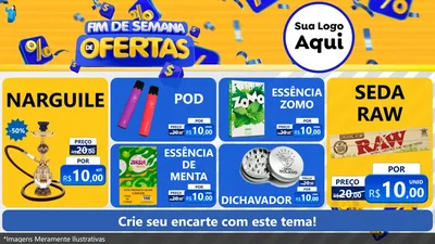 Modelo de TV para TV Horizontal com o tema Fim de Semana de Ofertas para Tabacaria