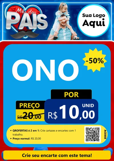 Modelo de Cartaz para Cartaz A4 Vertical com o tema Mês Dos Pais para Óticas