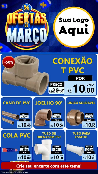 Modelo de Rede Social para Stories com o tema Ofertas de Março para Tubos e conexões