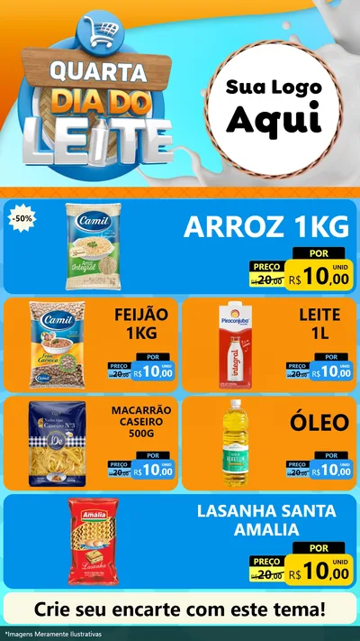 Modelo de TV para TV Vertical com o tema Quarta Dia do Leite para Supermercado