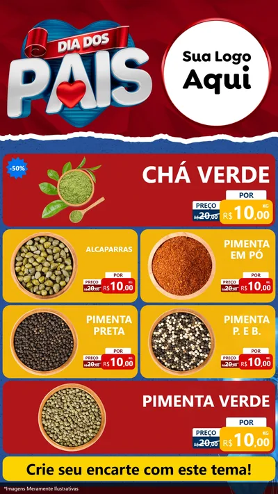 Modelo de TV para TV Vertical com o tema Dia dos Pais para Produtos Naturais