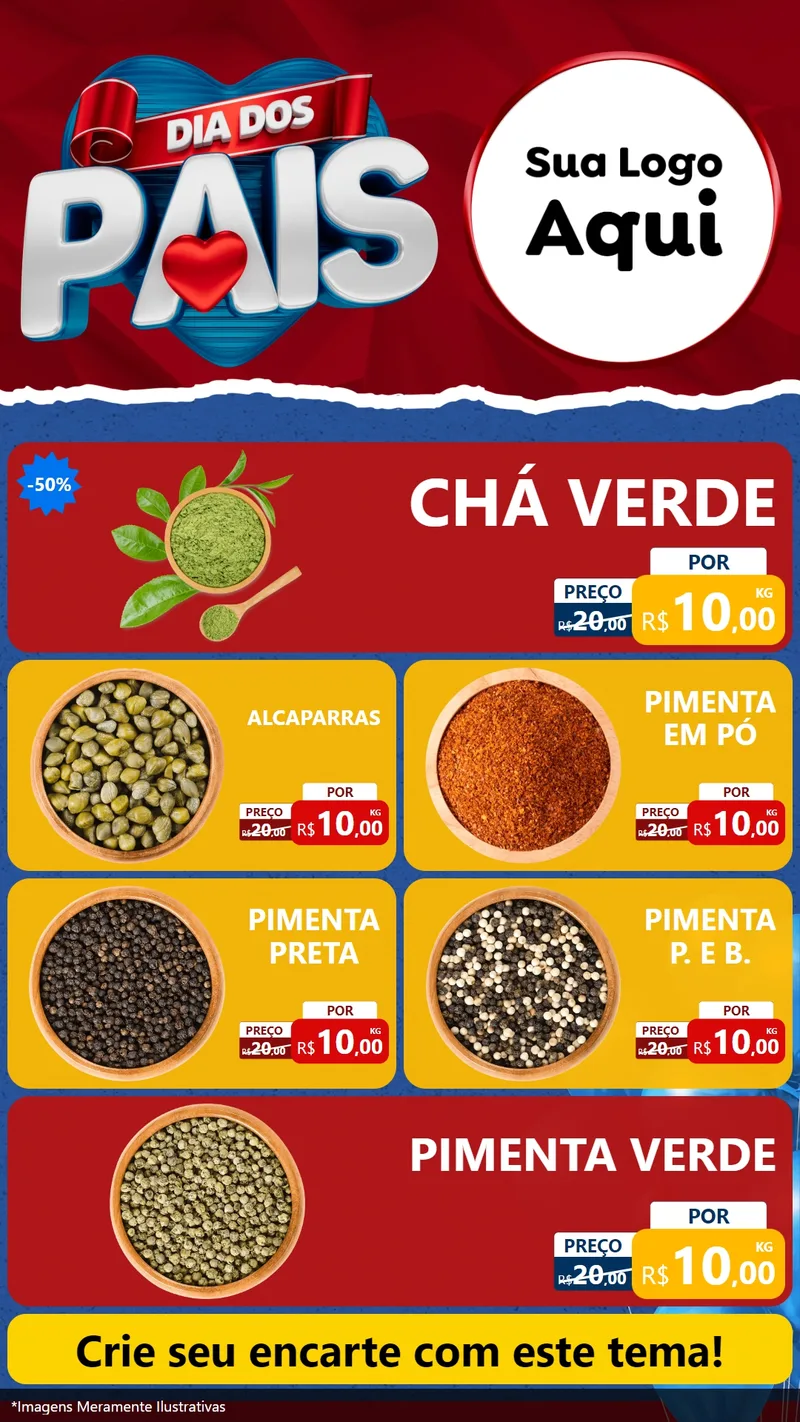 Modelo de TV para TV Vertical com o tema Dia dos Pais para Produtos Naturais