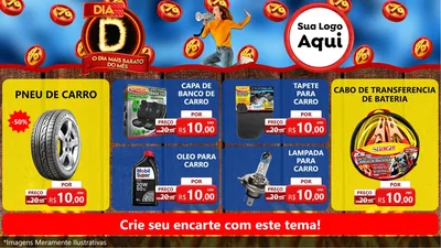 Modelo de TV para TV Horizontal com o tema Dia D - O Dia Mais Barato Do Mês para Auto peças