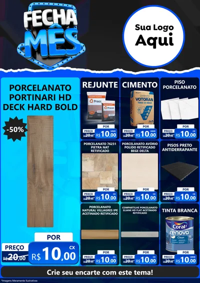 Modelo de Encarte para Encarte A4 Vertical com o tema Fecha Mês para Pisos e revestimentos
