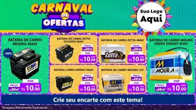 Modelo de TV para TV Horizontal com o tema Carnaval de Ofertas para Baterias Elétricas