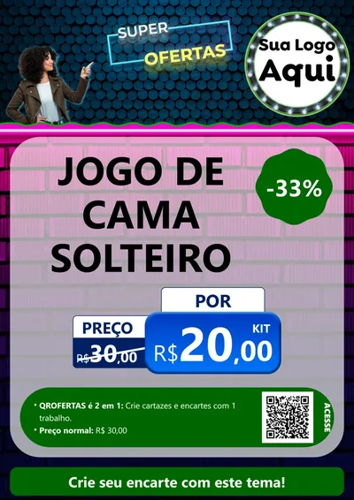 Modelo de Cartaz para Cartaz A4 Vertical com o tema Super Ofertas para Cama, Mesa e Banho