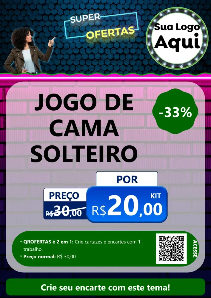 Modelo de Cartaz para Cartaz A4 Vertical com o tema Super Ofertas para Cama, Mesa e Banho