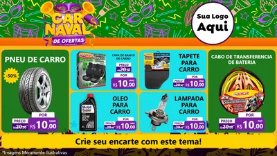 Modelo de TV para TV Horizontal com o tema Carnaval de Ofertas para Auto peças