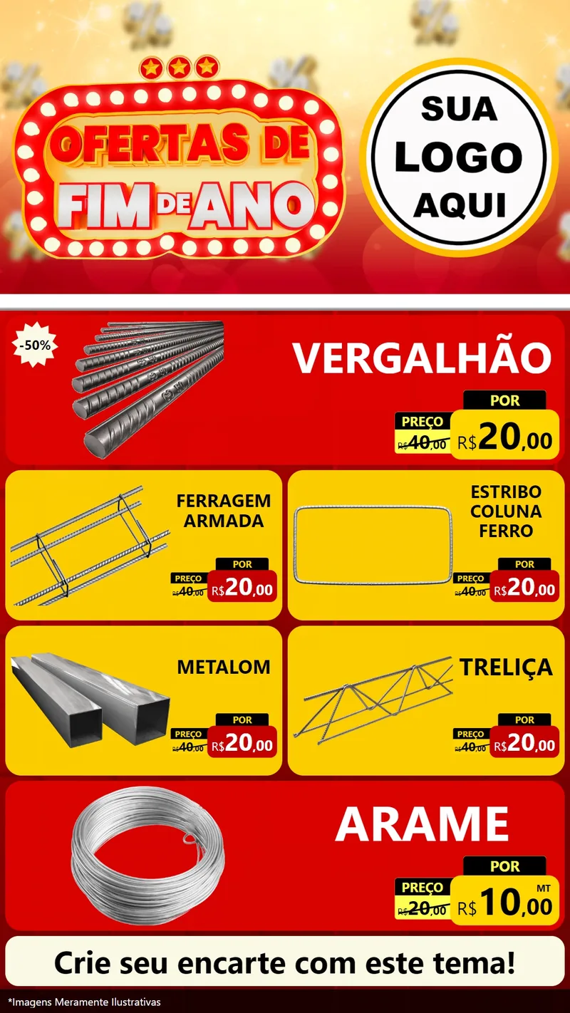 Modelo de TV para TV Vertical com o tema Ofertas de Fim de Ano para Ferragens