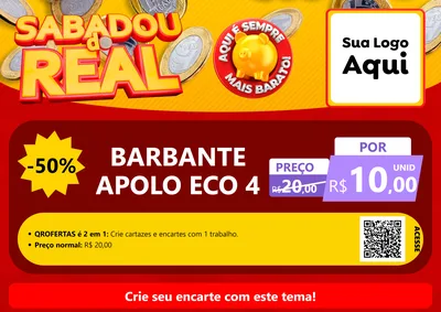 Modelo de Cartaz para Cartaz A4 Horizontal com o tema Sabadou do Real para Armarinho e Aviamentos