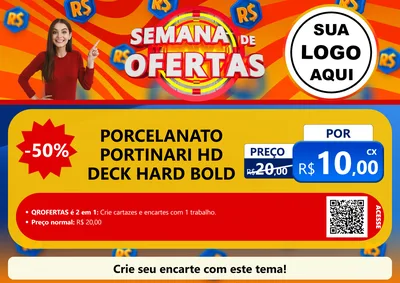 Modelo de Cartaz para Cartaz A4 Horizontal com o tema Semana de Ofertas para Pisos e revestimentos