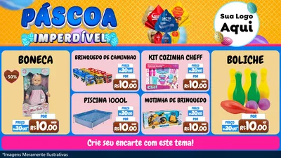Modelo de TV para TV Horizontal com o tema Páscoa Imperdível para Brinquedos