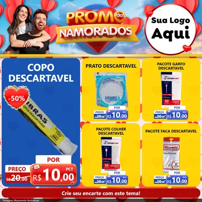Modelo de Rede Social para Feed Facebook com o tema Promo dos Namorados para Embalagens