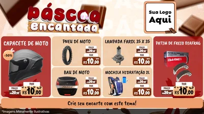 Modelo de TV para TV Horizontal com o tema Páscoa Encantada para Moto peças
