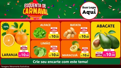 Modelo de TV para TV Horizontal com o tema Esquenta de Carnaval para Hortifrúti