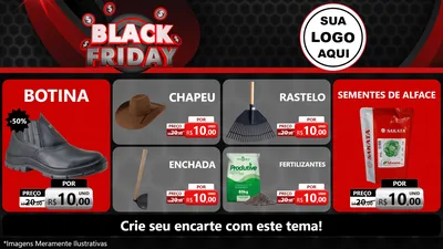 Modelo de TV para TV Horizontal com o tema Black Friday para Agropecuária