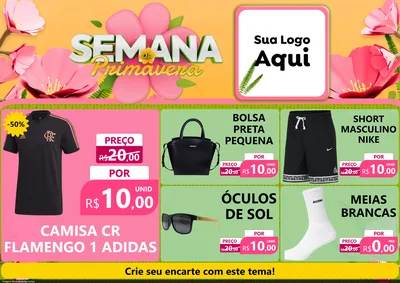 Modelo de Encarte para Encarte A4 Horizontal com o tema Semana da Primavera para Roupas e acessórios