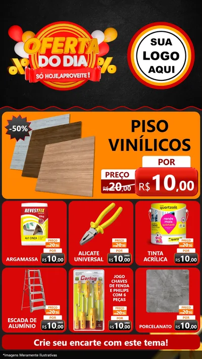 Modelo de Rede Social para Stories com o tema Oferta do Dia - Só hoje, Aproveite! para Material para Construção
