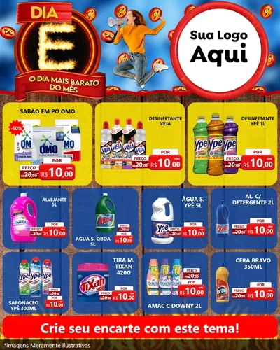 Modelo de Rede Social para Feed Instagram com o tema Dia E - O Dia Mais Barato Do Mês para Produtos de Limpeza